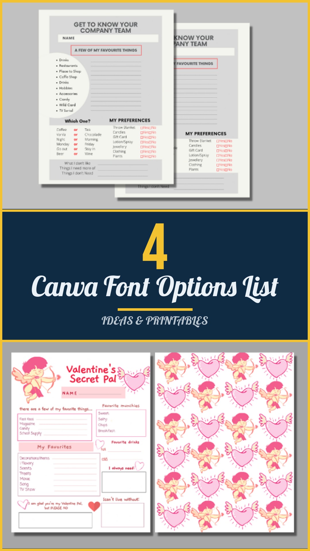 4 Canva Font Options List